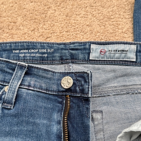 AG Adriano Goldschmied The Jodi Crop Side Slit High Rise Crop Flare Jeans 29R - Picture 8 of 10